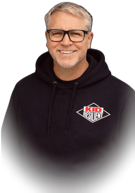 Chris Smith, Kid Resilient, in a Kid Resilient hoodie